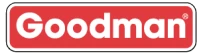 Goodman logo in white text on a red background with a white border.