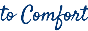 The image displays the words “to Comfort” in blue, cursive script on a light background.